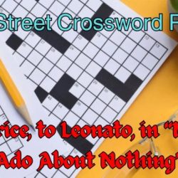 Much ado about nothing crossword puzzle