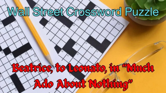 Much ado about nothing crossword puzzle