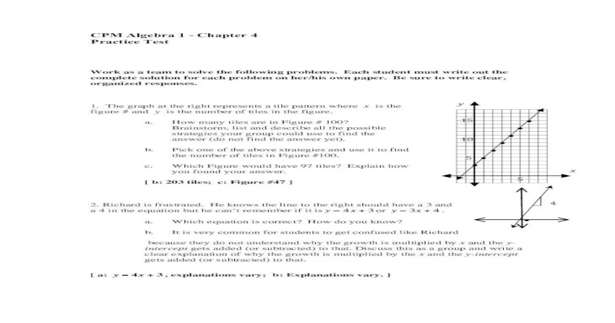 Cpm algebra 1 homework answers pdf