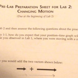 Pre lab preparation sheet for lab 2 changing motion answers